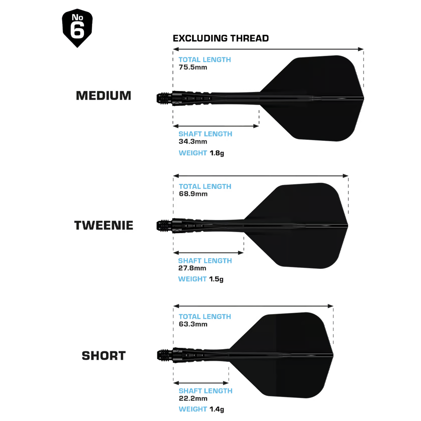 Mission Force 90 Vortex No6 Flight-Shaft-System - Solid Black