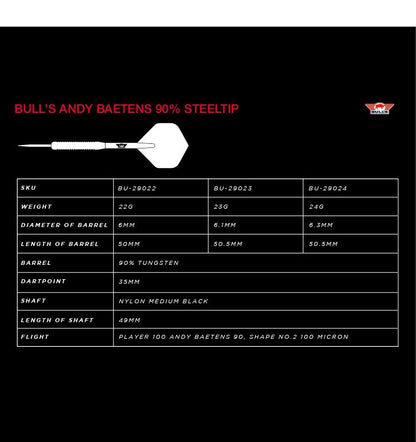 Bull's Andy Baetens 90% Steeldarts