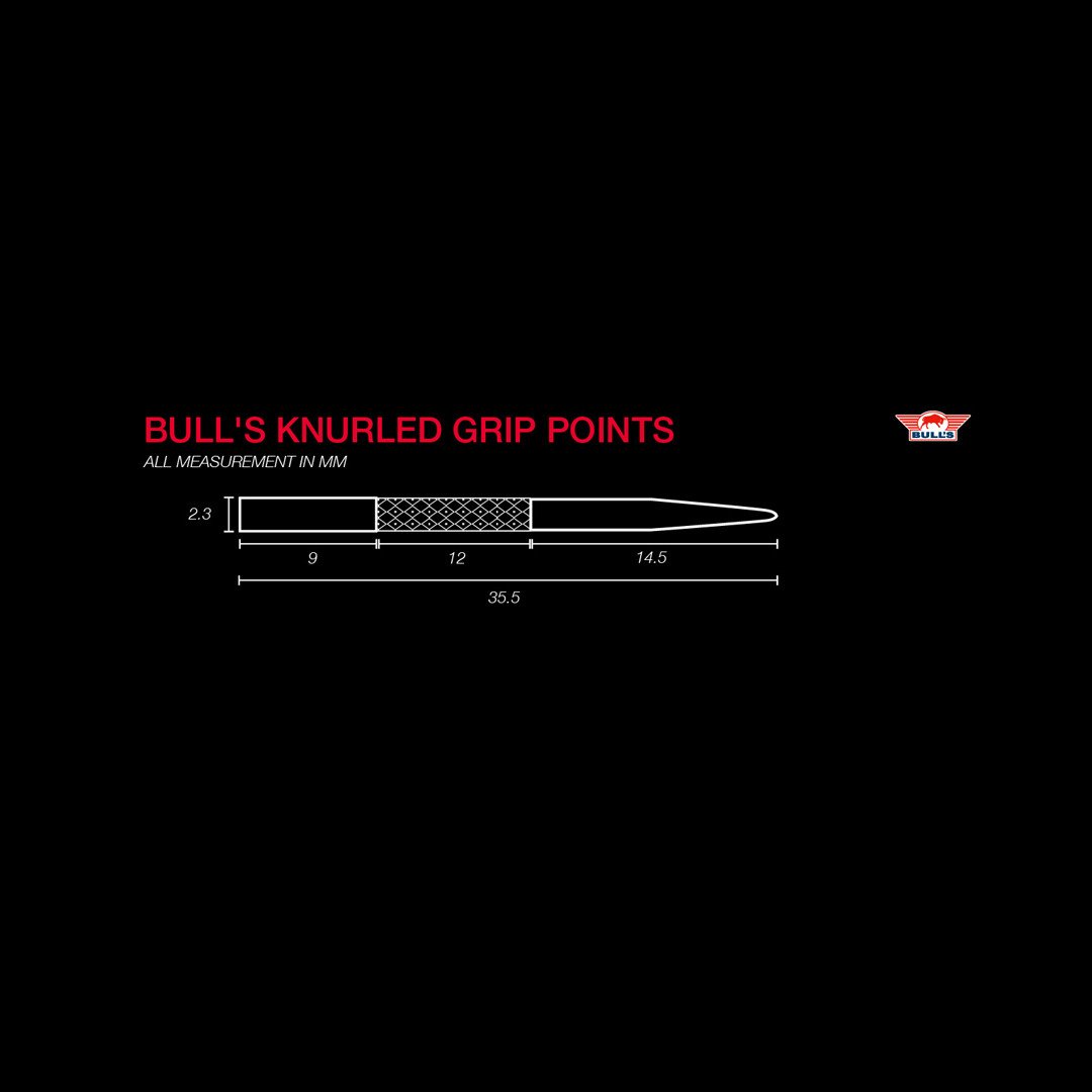Bull's Knurled Grip Points Black 35mm