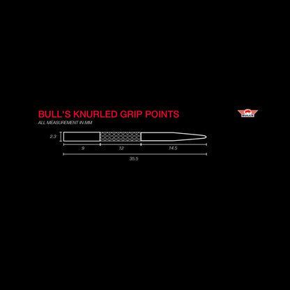 Bull's Knurled Grip Points Black 35mm