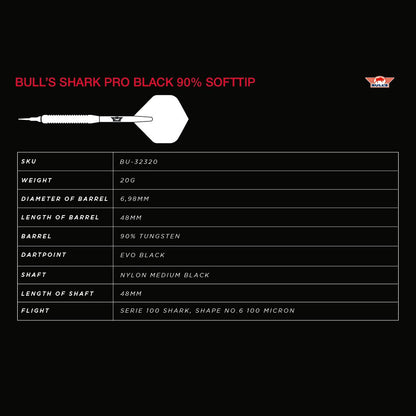 Bull's Shark Pro Black Softdarts
