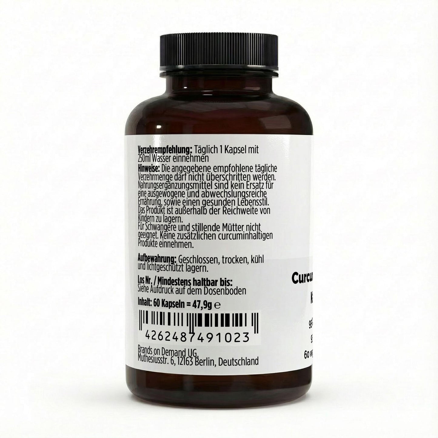 Curcuma (95% Curcumin) + Piperin - 60 vegane Kapseln