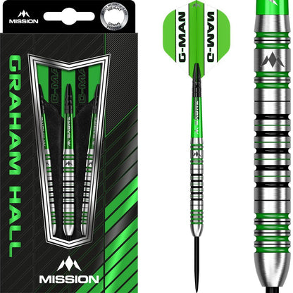 Mission Graham Hall Black Green Steeldarts - 22g